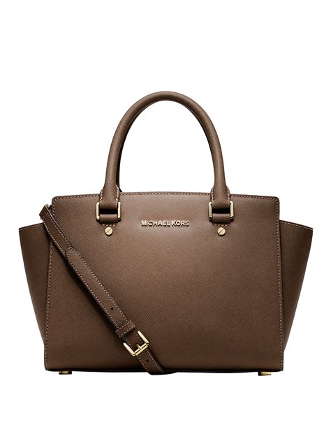 michael kors selma zip medium brown satchels|Selma Medium Color.